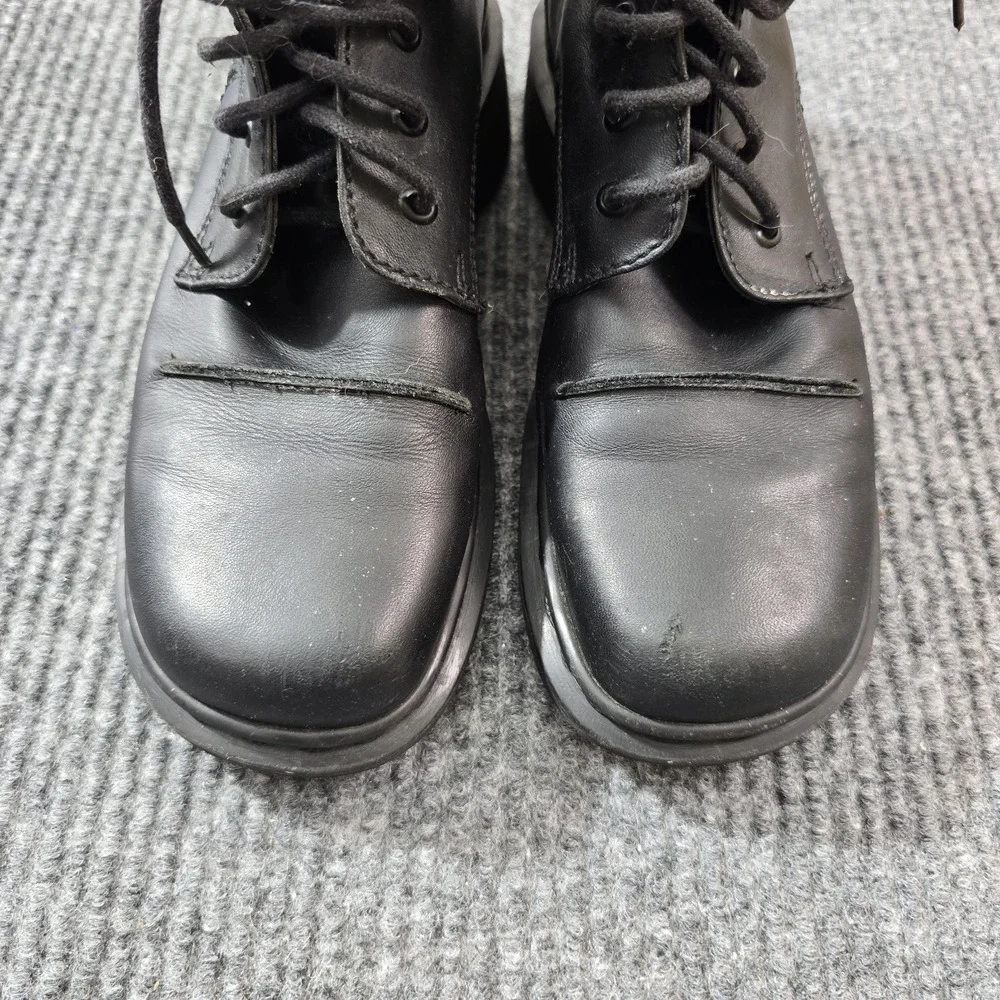 Dr Doc Martens Black Leather Cap Toe Combat‎ Boots Size 5 Made In England AW004